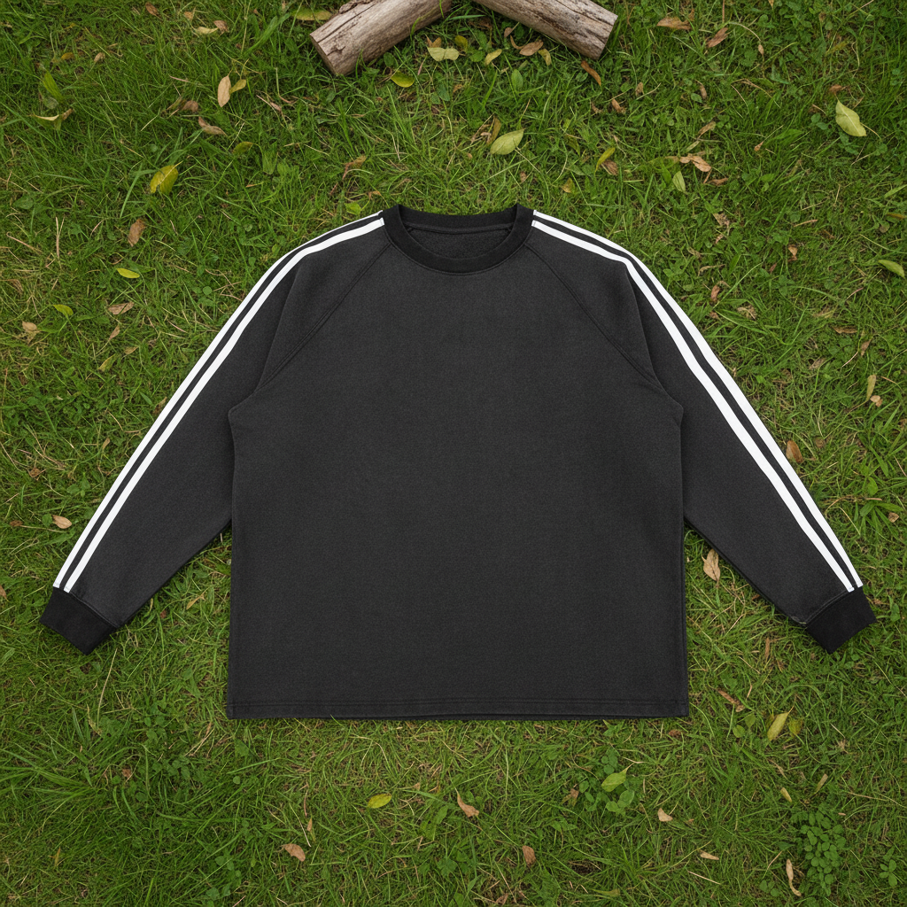 Snow Washed Contrast Tape Sweatshirt