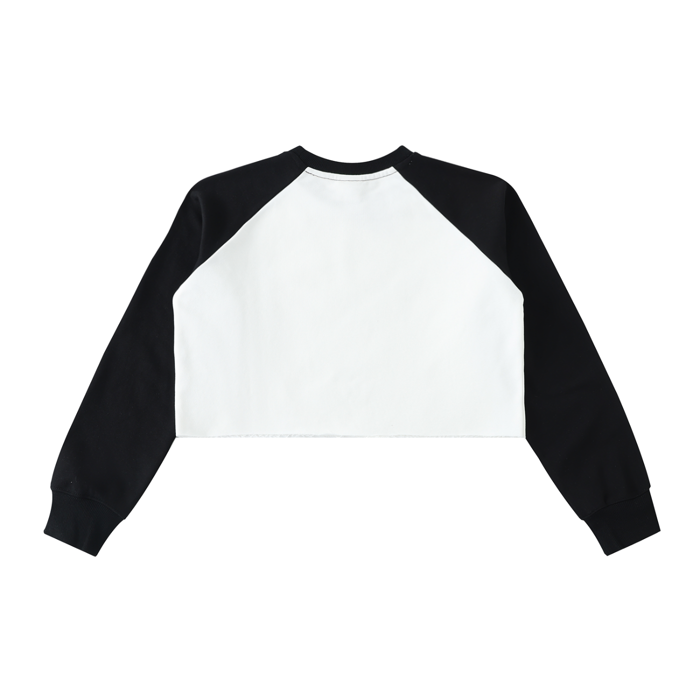 Raw-Hem Color-Block Raglan Crop Sweatshirt