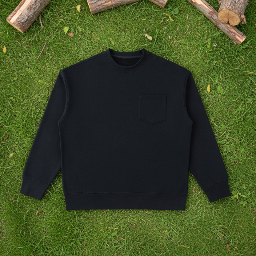 Heavyweight Patch Pocket Crewneck Sweatshirt