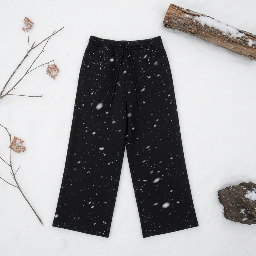 Fleece Drawstring Straight-Leg Sweatpants