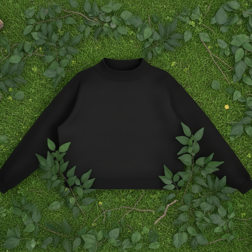 Essential Fleece Mock-Neck Crew Sweatshirt