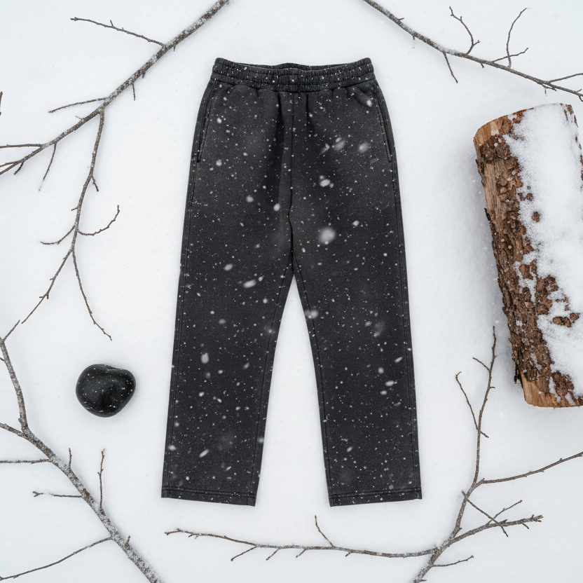 Sun Fade Raw Edge Straight-Leg Sweatpants