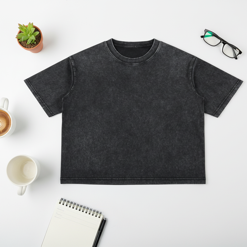 Mineral Wash Boxy Cotton T-Shirt
