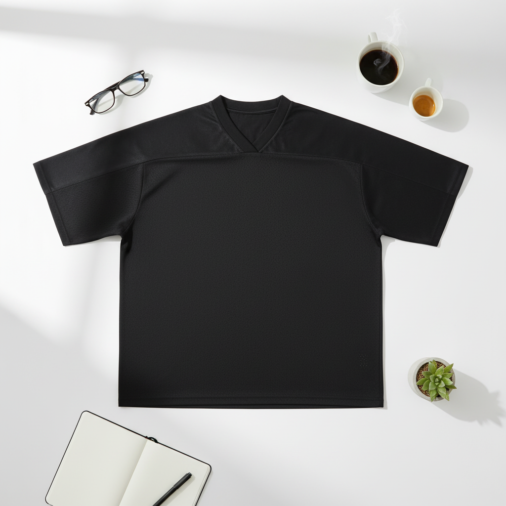 Oversized Mesh V-Neck Soccer Jersey