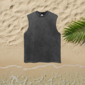 Snow Washed Frayed Hem Tank Top