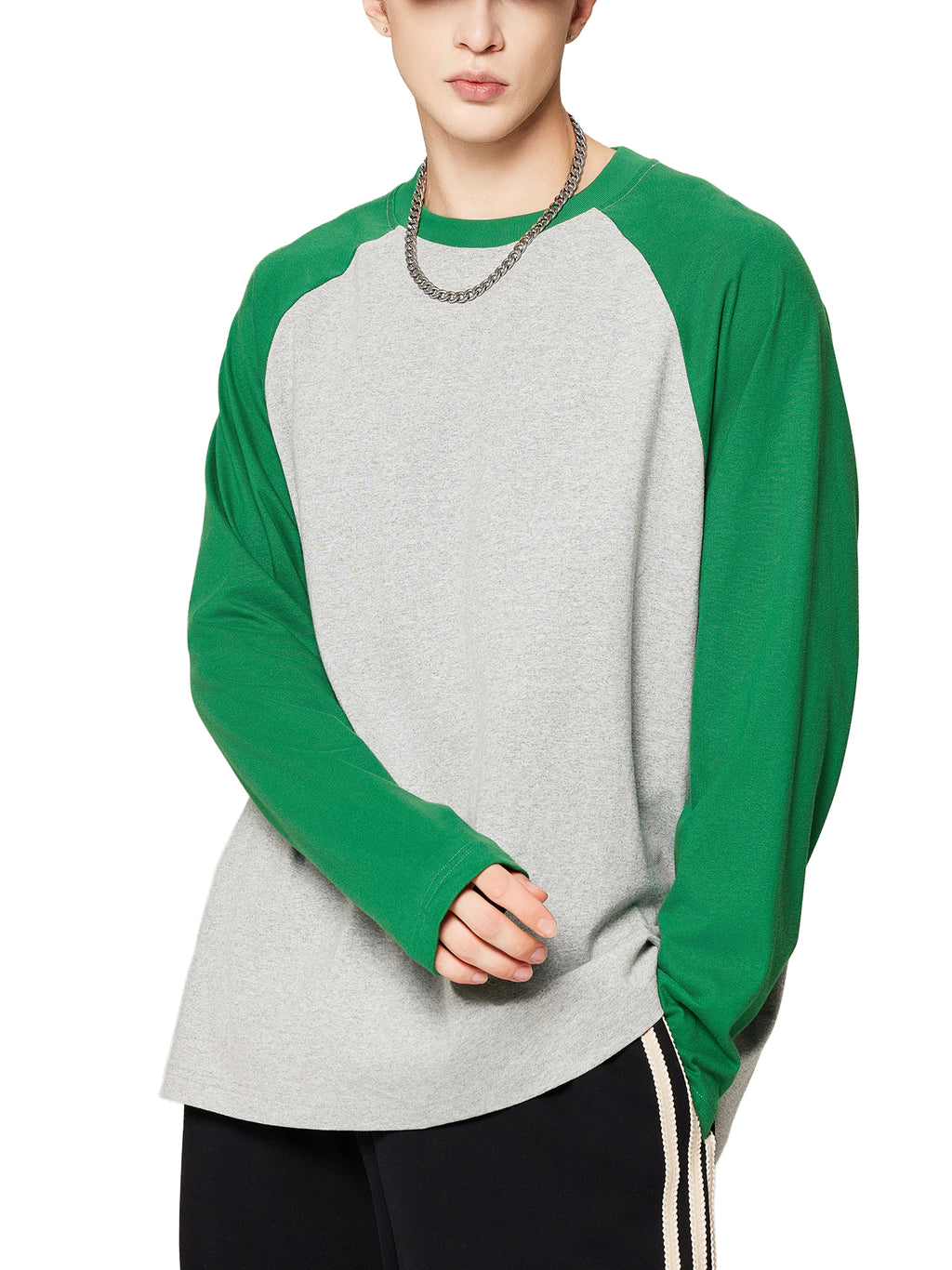 Color-Blocked Raglan Long-Sleeve T-Shirt