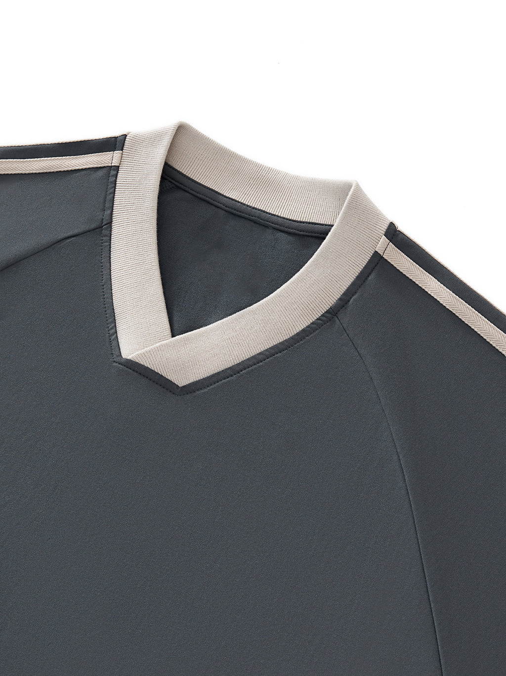 Color-Block V-Neck Long-Sleeve T-Shirt