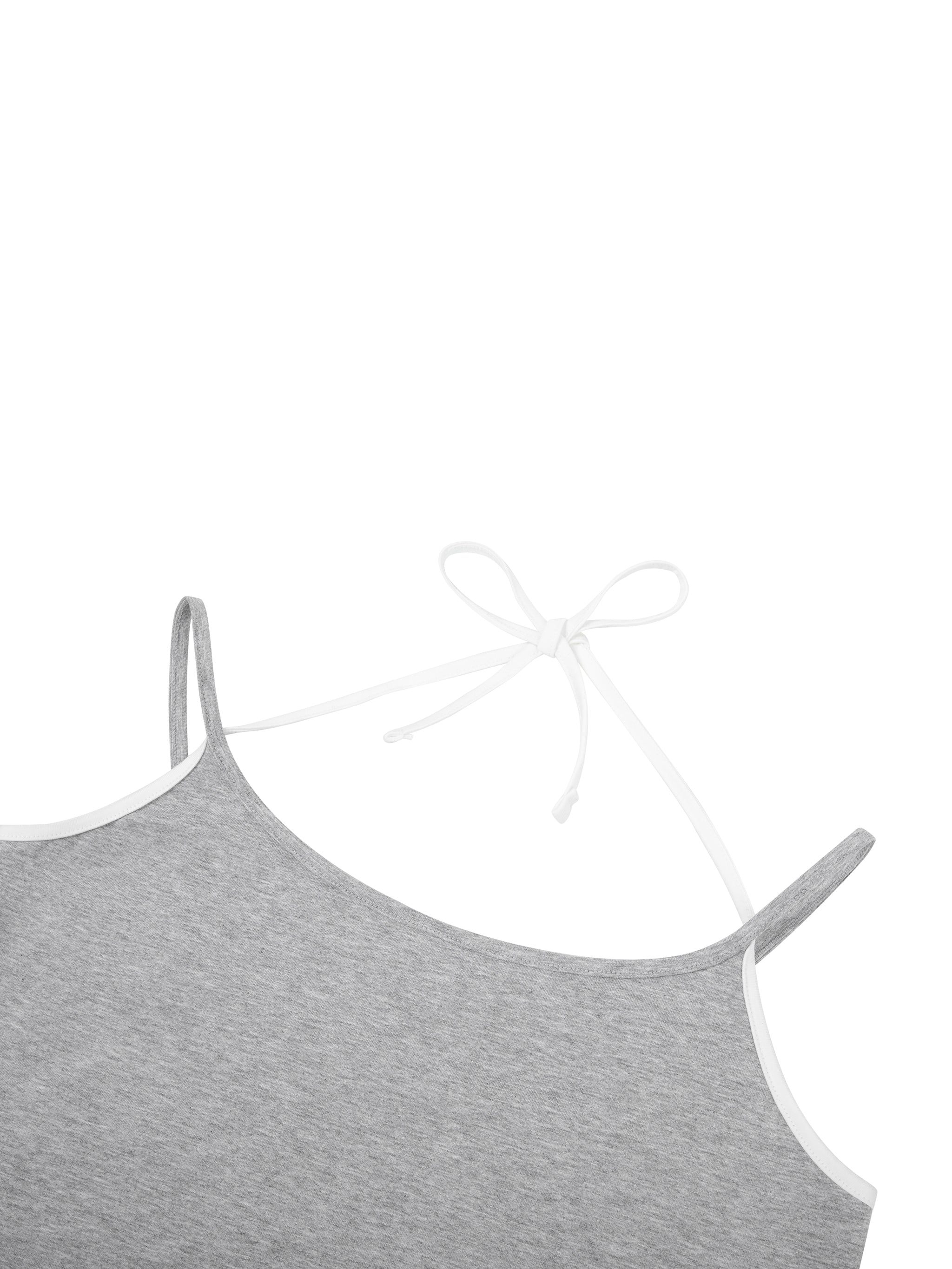 Contrast Binding Halter Tank Top