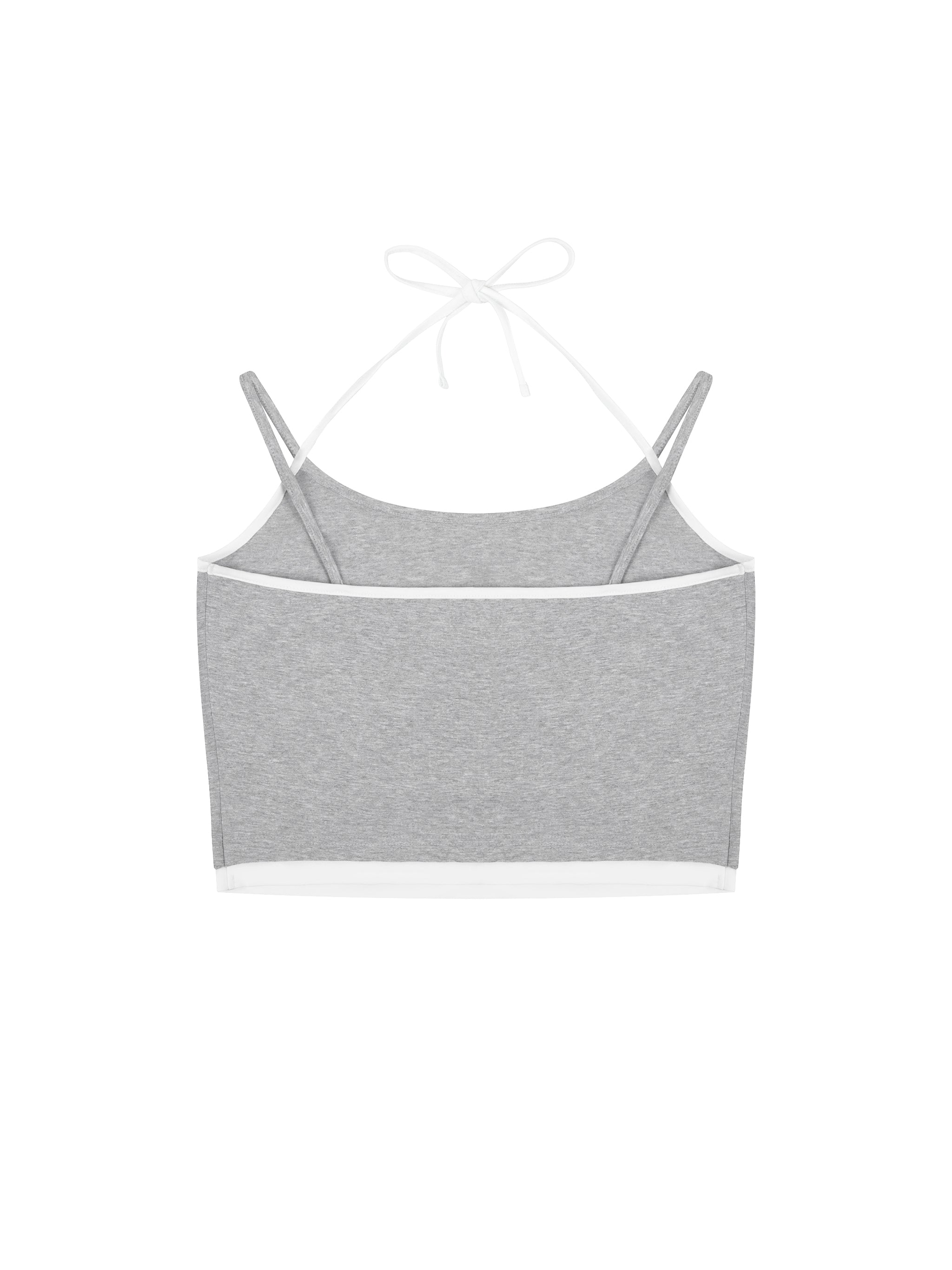 Contrast Binding Halter Tank Top
